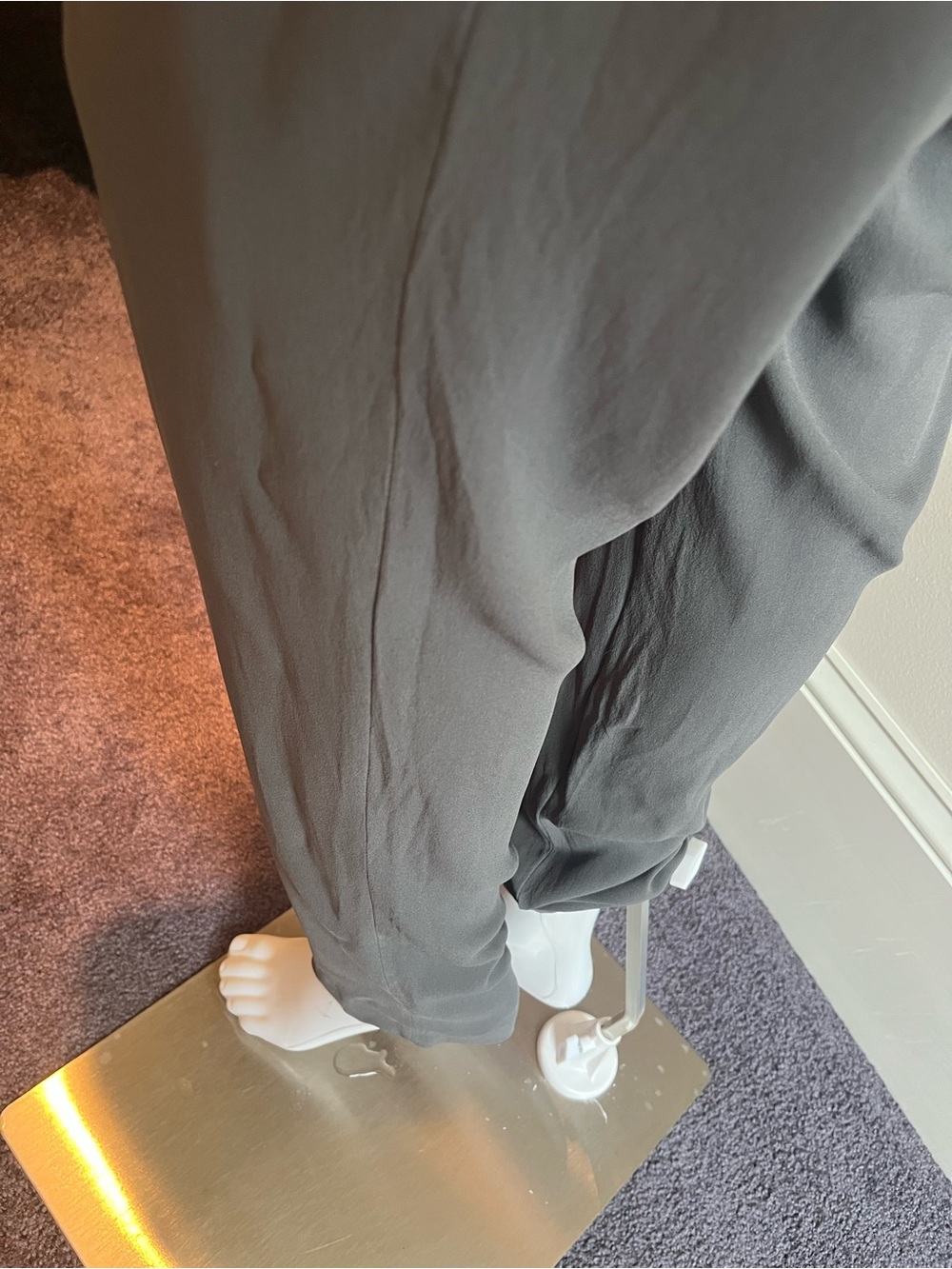 Brunello Cucinelli steel grey silk jumpsuit with leather waist tie - Picture 7 of 11
